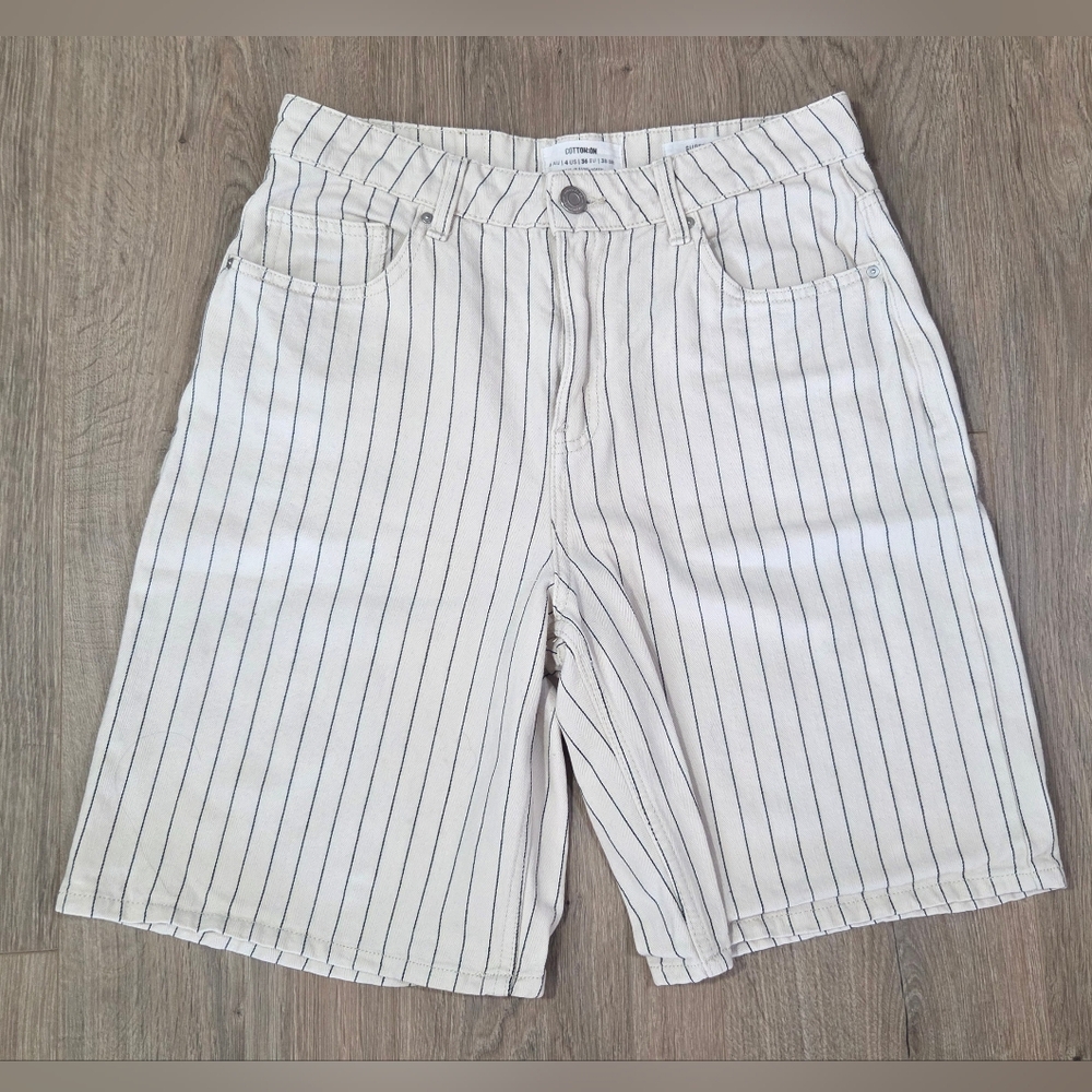 Cotton On White Striped Women's Bermudas